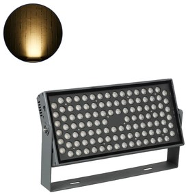 GloboStar FLOOD-ZANA 90558 Προβολέας Wall Washer για Φωτισμό Κτιρίων LED 100W 9000lm 30° DC 24V Αδιάβροχο IP65 Μ45.5 x Π28 x Υ10cm Θερμό Λευκό 2700K - Γκρι Ανθρακί - 3 Years Warranty - 90558