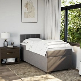 vidaXL Κρεβάτι Boxspring με Στρώμα Taupe 90x190 εκ.Υφασμάτινο