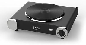 Izzy Ηλεκτρική Εστία Μονή Φ18.5cm 1500W Με Θερμοστάτη 6 Θέσεων Μαύρη IZ-1202