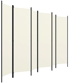 Διαχωριστικό Δωματίου με 6 Πάνελ Λευκό 300 x 180 εκ. - Λευκό