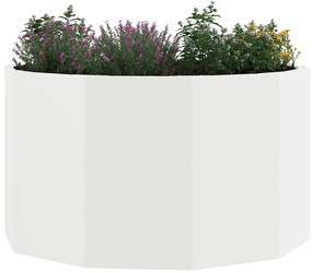 vidaXL Γλάστρα Λευκό 90 x 90 x 50 cm Ατσάλι