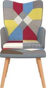 vidaXL Πολυθρόνα Relax Σχέδιο Patchwork Υφασμάτινη με Σκαμπό
