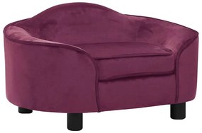 vidaXL Καναπές - Κρεβάτι Σκύλου Μπορντό 67 x 47 x 36 εκ. Βελουτέ