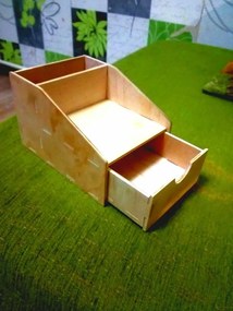 Intra απο ξύλο plywood 3mm-4mm πάχος - Μίνι Μολύβι Organizer με Συρτάρι 4 χλστ Δίασταση 30x30 cm Intraeaxys-d1lvnjpo