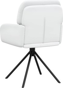 vidaXL Γυριστές καρέκλες φαγητού 4 pcs Τεχνητό Δέρμα Λευκό