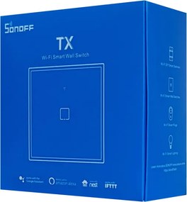 SONOFF smart διακόπτης ΤΧ-T2EU1C, αφής, Wi-Fi, μονός, λευκός