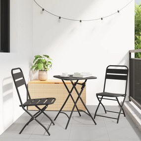 vidaXL Σετ Bistro 3 Τεμαχίων Ανθρακί Ατσάλι