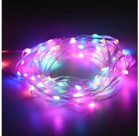 Λαμπάκια Σειρά 100 LED RGB Smart String Connectable USB 10μ Remote App IP44 3μ Καλώδιο X04100371 ACA X04100371 Διάφανο