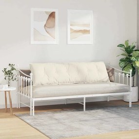vidaXL Μαξιλάρι Πλάτης Κρεμ 180 x 50 εκ. Υφασμάτινο Κορντουρά