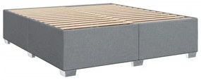 Κρεβάτι Boxspring με Στρώμα Ανοιχτό Γκρι 180x200 εκ. Υφασμάτινο - Γκρι