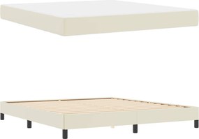 vidaXL Σκελετός Κρεβατιού με στρώμα Κρεμ 180 x 200 cm ύφασμα