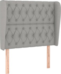 vidaXL Κρεβάτι Boxspring με Στρώμα Ανοιχτό Γκρι 90x200 εκ. Υφασμάτινο