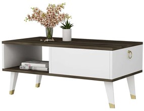 Τραπέζι Σαλονιού Delux 475OLV1331 90x45x42,4cm Walnut-White