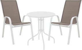 Τραπεζαρία Vergo-Calan pakoworld λευκό μέταλλο Φ60x70εκ