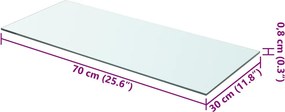 vidaXL Ράφια Πάνελ 2 τεμ. Διάφανα 70 x 30 εκ. Γυάλινα