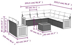 ΣΕΤ ΚΑΝΑΠΕ ΚΗΠΟΥ 10 ΤΕΜ. ΜΠΕΖ ΣΥΝΘΕΤΙΚΟ ΡΑΤΑΝ ΜΕ ΜΑΞΙΛΑΡΙΑ 3227788