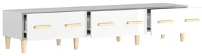 vidaXL Έπιπλο Τηλεόρασης Γυαλ. Λευκό150x34,5x30εκ.Επεξεργασμένο Ξύλο