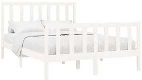 vidaXL Σκελετός Κρεβ. Χωρίς Στρώμα Λευκό 160x200 εκ Μασίφ Πεύκο