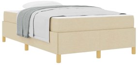 vidaXL Κρεβάτι με ελατήρια Λευκό και Κρέμα 120 x 190 cm Πολυεστέρας