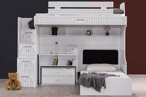 Stewehome Κρεβάτι κουκέτα με γραφείο και κάθισμα