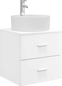 vidaXL Επιτοίχια Λεκάνη Έπιπλο Λευκό 49,5 x 44,5 x 65 εκ