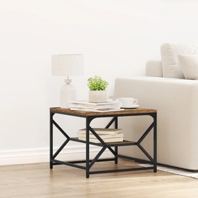 vidaXL Καφέ Τραπεζάκι με Ράφι από Παλιό Ξύλο 51x50x40 εκ.