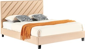 Κρεβάτι διπλό Franky pakoworld pu μπεζ 160x200εκ
