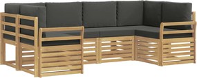 vidaXL Σειρά Καναπέ Εξωτερικού 6 pcs Άσπρο και Ανθρακί
