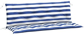 Μαξιλάρια Πάγκου 2 τεμ. Μπλε &amp; Λευκό Ριγέ 150x50x7εκ Υφασμάτινα - Πολύχρωμο