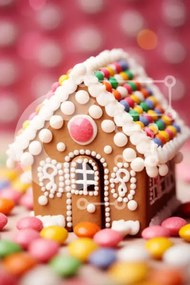 Intra Συλλεκτικό Ξύλινο Παζλ Plywood  4mm - Γιορτινό Gingerbread House με πολύχρωμες καραμέλες Σε Ξύλινο Κουτί - Διαστάσεις: 10x10 cm – 25 κομμάτια