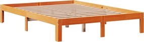 vidaXL Σκελετός Κρεβ. Χωρίς Στρώμα Καφέ Κεριού 120x190 εκ Μασίφ Πεύκο