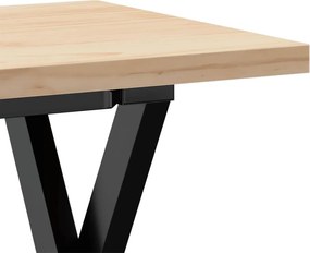 vidaXL Τραπεζάκι Σαλονιού Πλαίσιο X Μασίφ Πεύκο/Ατσάλι