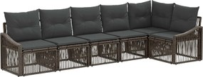 vidaXL Σετ Καναπέ Κήπου 6 pcs Γκρι συνθετικό ρατάν