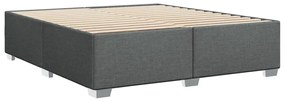 Κρεβάτι Boxspring με Στρώμα Σκούρο Γκρι 180x200 εκ Υφασμάτιν - Γκρι