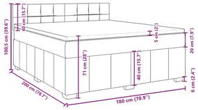 Κρεβάτι Boxspring με Στρώμα Μαύρο 180x200 εκ. Υφασμάτινο - Μαύρο