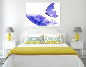 Φτερό εικόνας με πεταλούδα σε μωβ σχέδιο