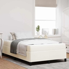 vidaXL Σκελετός Κρεβατιού με στρώμα Κρεμ 120 x 190 cm ύφασμα