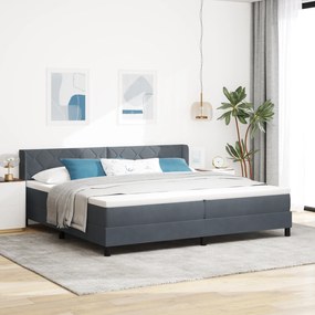 vidaXL Κρεβάτι με Στρώμα Στρατηγικής Γκρι 200x200 εκ Βελούδο