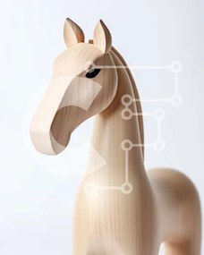Intra Συλλεκτικό Ξύλινο Παζλ Plywood  4mm - Όμορφο ξύλινο άγαλμα αλόγων με καφέ χαίτη και ουρά Σε Ξύλινο Κουτί - Διαστάσεις: 10x10 cm – 25 κομμάτια