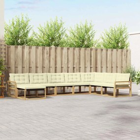 vidaXL Σειρά Καναπέ Εξωτερικού με μαξιλάρι 8 pcs Λευκό και Κρεμ