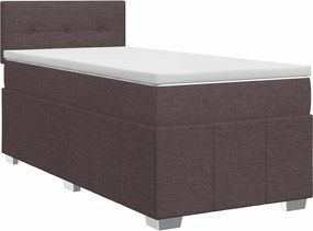 vidaXL Κρεβάτι box spring με στρώμα Σκούρο Καφέ 90 x 200 cm Ύφασμα