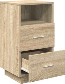 vidaXL Κομοδίνο με 2 συρτάρια Sonoma Δρυς 36x36x68 εκ.