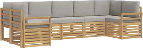 vidaXL Σειρά Καναπέ Εξωτερικού 7 pcs Λευκό και Ανοιχτό Γκρι