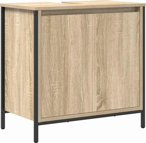 vidaXL Σετ Επίπλων Μπάνιου με ράφι 5 pcs Σονομα δρυς και Μαύρο