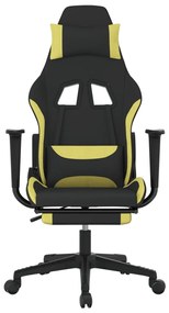 vidaXL Καρέκλα Gaming Μαύρη/Αν. Πράσινο Ύφασμα με Υποπόδιο