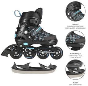 Αυξομειούμενα Roller NH11912A 2σε1 Μαύρο/Μπλε IN-LINE SKATES/HOCKEY ICE SKATES