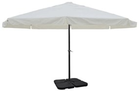 vidaXL Ομπρέλα Κήπου Λευκή από Αλουμίνιο με Φορητή Βάση