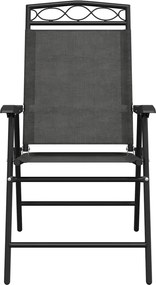 vidaXL Πτυσσόμενες καρέκλες 4 τεμ. Melange Grey Steel και Textilene