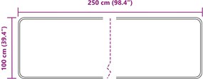 vidaXL Χαλί Runner MARSA Γκρι και Χρυσό 100 x 250 cm Πολυέστερ και PVC