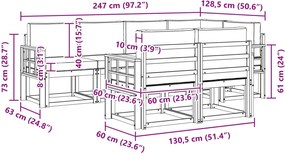 vidaXL Σειρά Καναπέ Εξωτερικού 7 pcs Λευκό και Μπεζ Πολυεστέρας